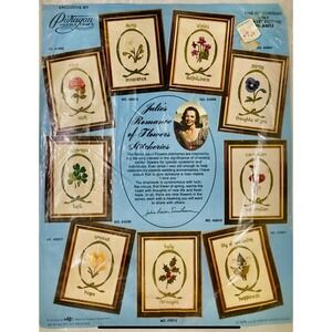 5 Paragon Needlepoint Kits 5"x7" Vintage Lot Pansy Crocus Lily Daisy Shamrock+2